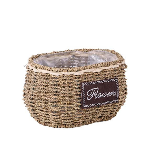 straw plant basket