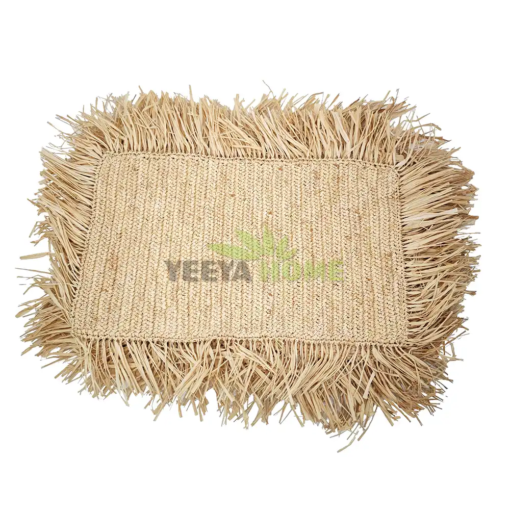 Natural Raffia Hand Woven Mat