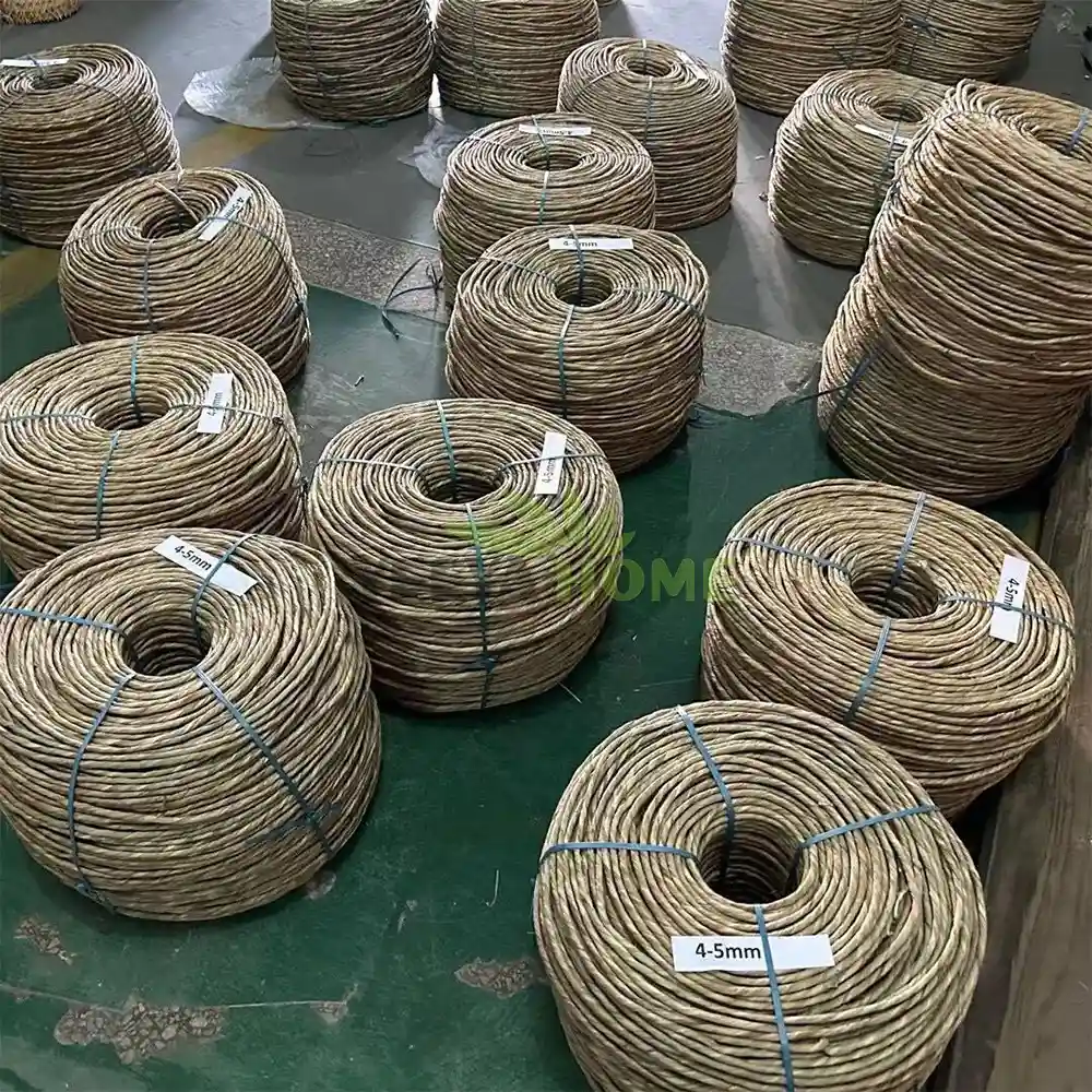 single-ply seagrass rope coils
