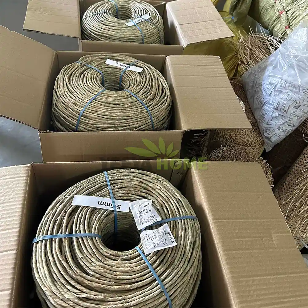single-ply seagrass rope coils