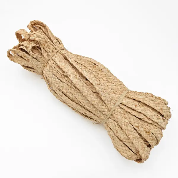 side view of 20mm by 3mm Natural Raffia Braid