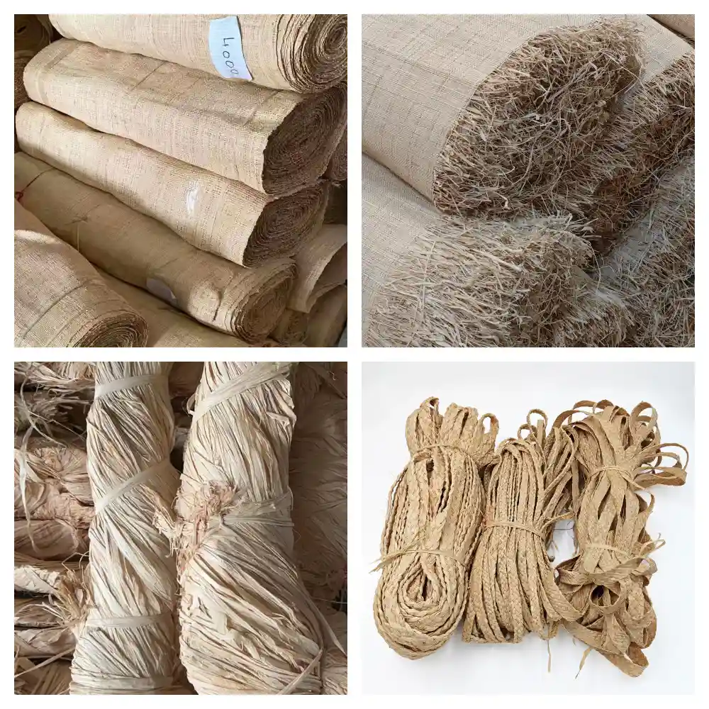 raffia grass rope and fabric
