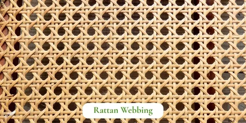 Close-up of cane webbing showing the hexagonal pattern