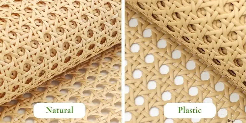 Side-by-side comparison of natural cane vs synthetic alternatives